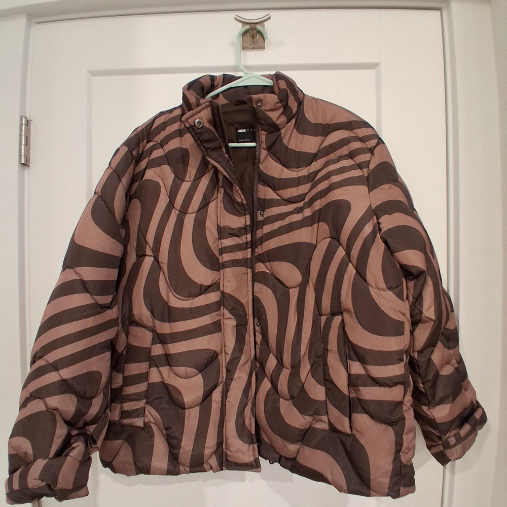ASOS Brown Swirl Pattern Ski Jacket